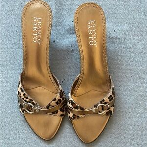 Franco Sarto Brown Tan Slide Sandals